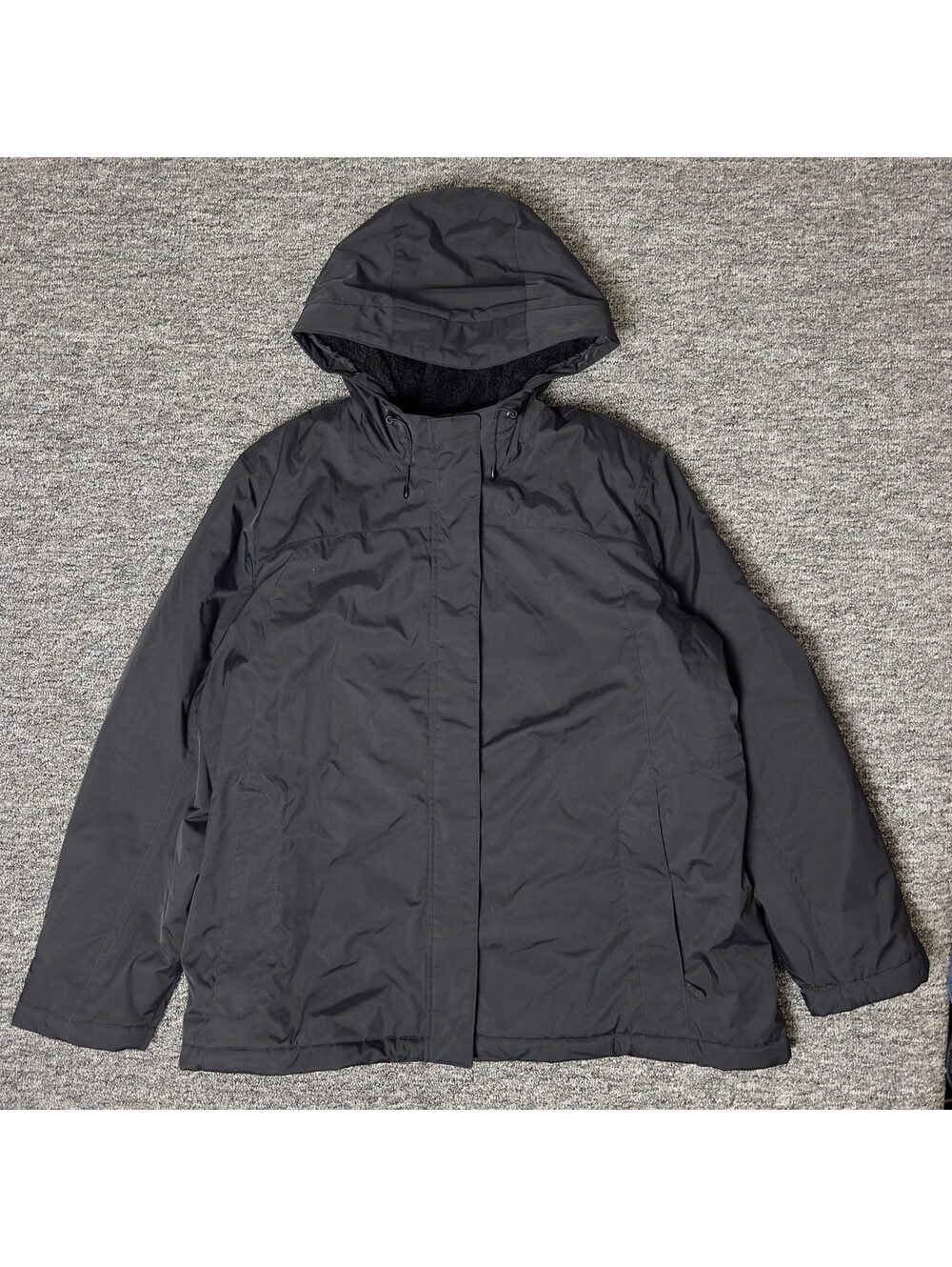 L.L.Bean Hooded Jacket Womens 3X REG Black Gorpcore